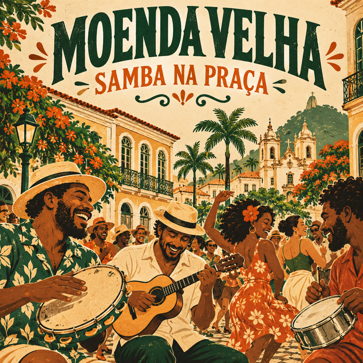Arte ilustrativa de Moenda Velha na Rua