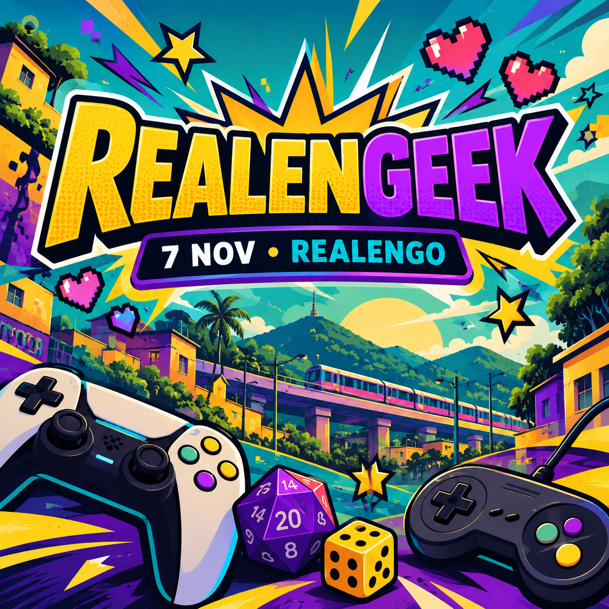 Arte ilustrativa de RealenGeek em Realengo